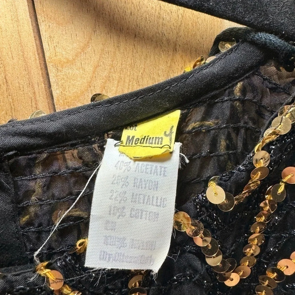 ⭐️NWT⭐️ 80's JEANETTE KASTENBERG Black Silver Sequin Blouse VINTAGE St. Martin - Picture 3 of 4